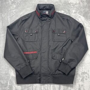 Ecko Unltd Utility Field Jacket Mens XL Black Long Sleeve Regular Fit Full Zip